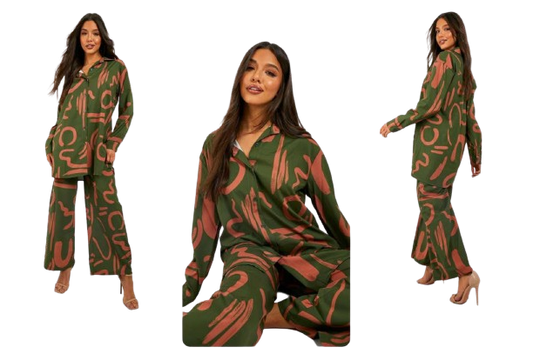 Printed Full Sleeves Top + Pant Women Coord Sets