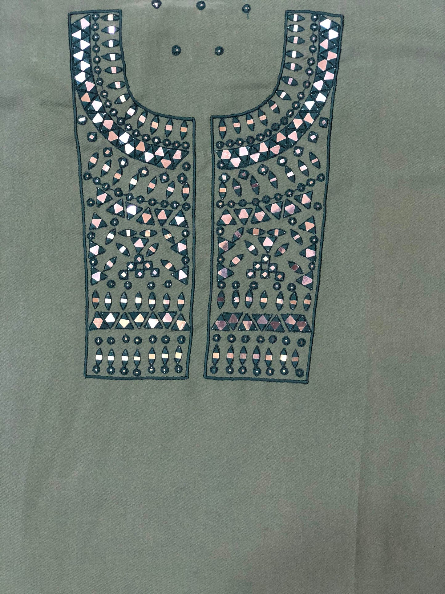 Winter special: 3 piece suit intricately double died dupatta with embroidery on shirt