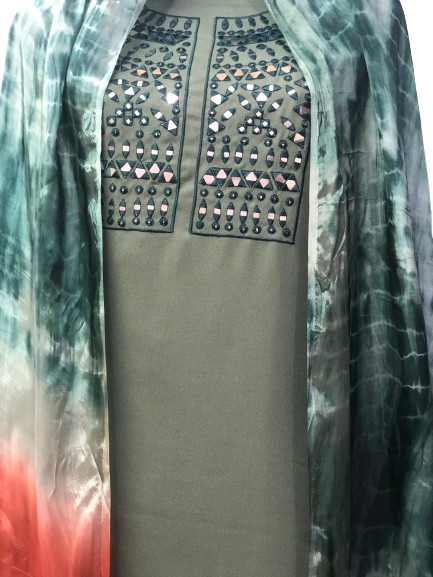 Winter special: 3 piece suit intricately double died dupatta with embroidery on shirt